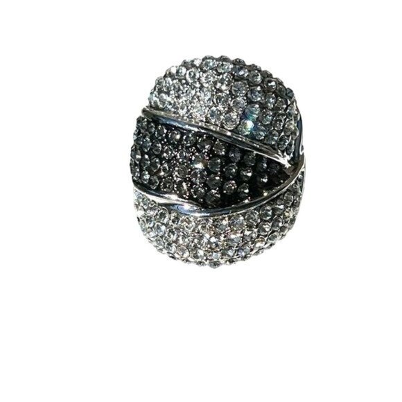 Joan Boyce Jewelry Sparkly Crystal Rhinestones Statement Cocktail Ring - Picture 2 of 5